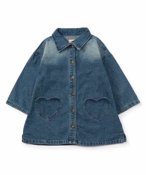 ハートポケットシャツワンピース