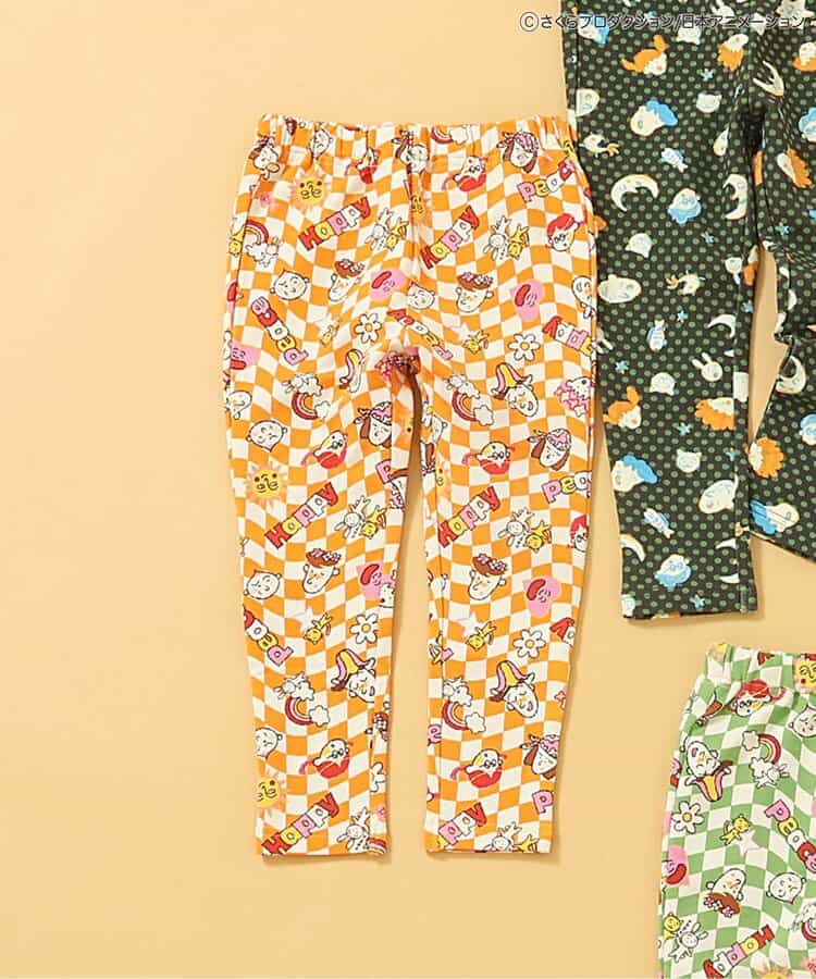ちびまる子ちゃんコラボ 総柄DAISUKI パンツ 9分丈