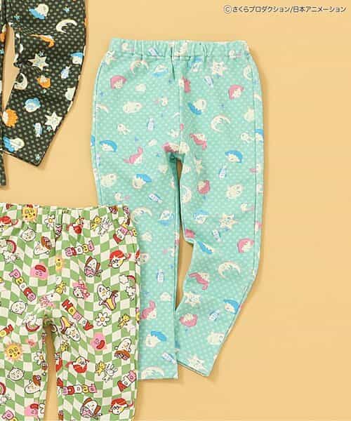 ちびまる子ちゃんコラボ 総柄DAISUKI パンツ 9分丈