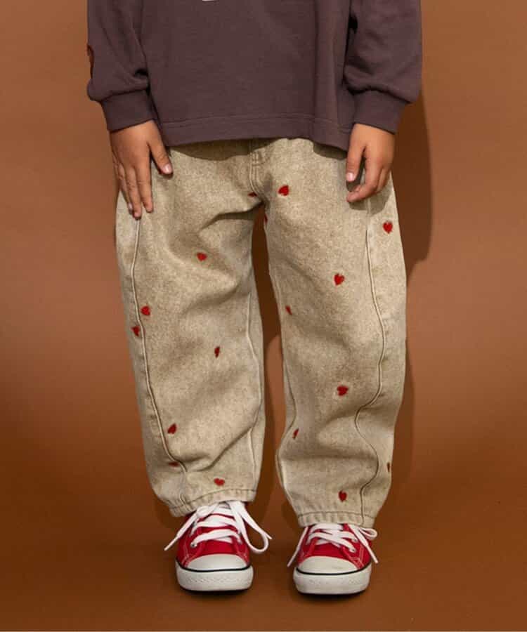 ☆1/8(木)21時～3点10％OFF☆ハート総柄刺繍バレルパンツ