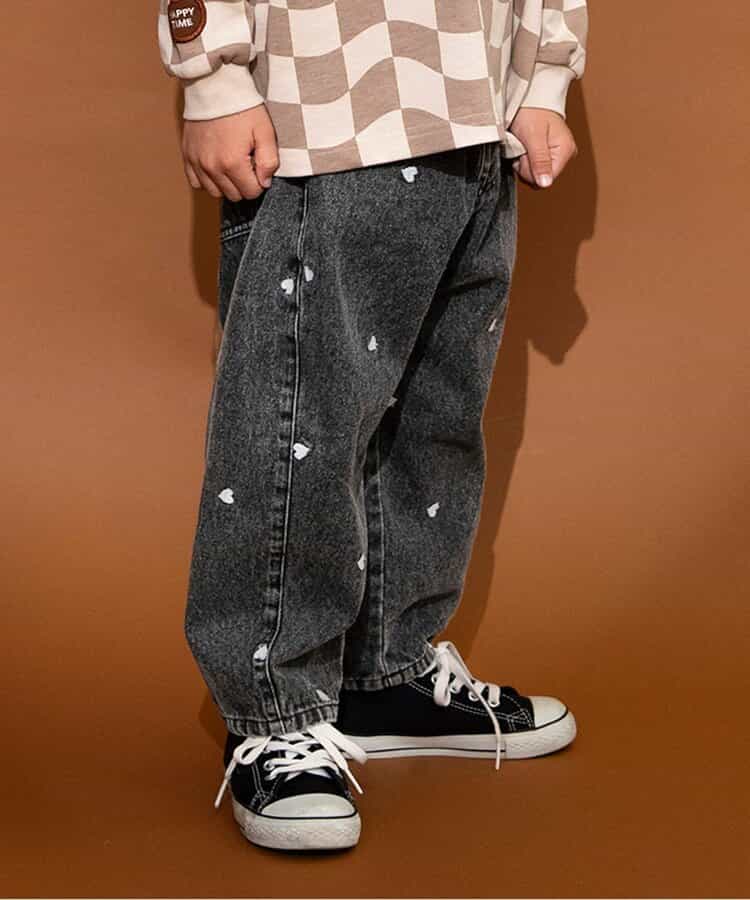 ☆1/8(木)21時～3点10％OFF☆ハート総柄刺繍バレルパンツ