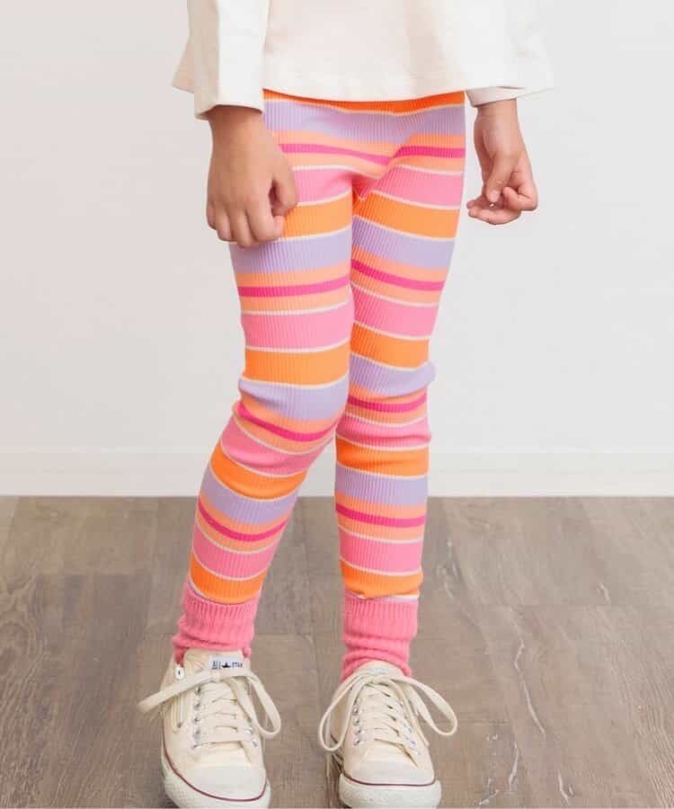 WEB限定 ボーダーリブレギンス