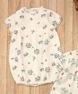 ねこ・うさぎガーゼ2WAYオール