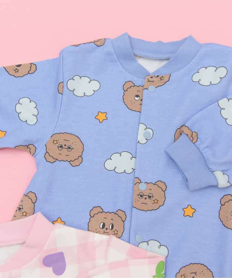 Bpop POP総柄スムースカバーオール