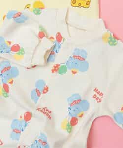 Bpop POP総柄スムースカバーオール