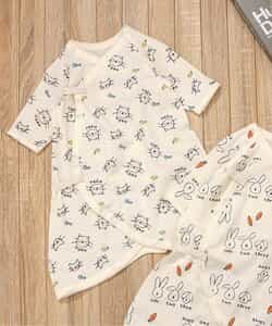 ねこ・うさぎガーゼコンビ肌着