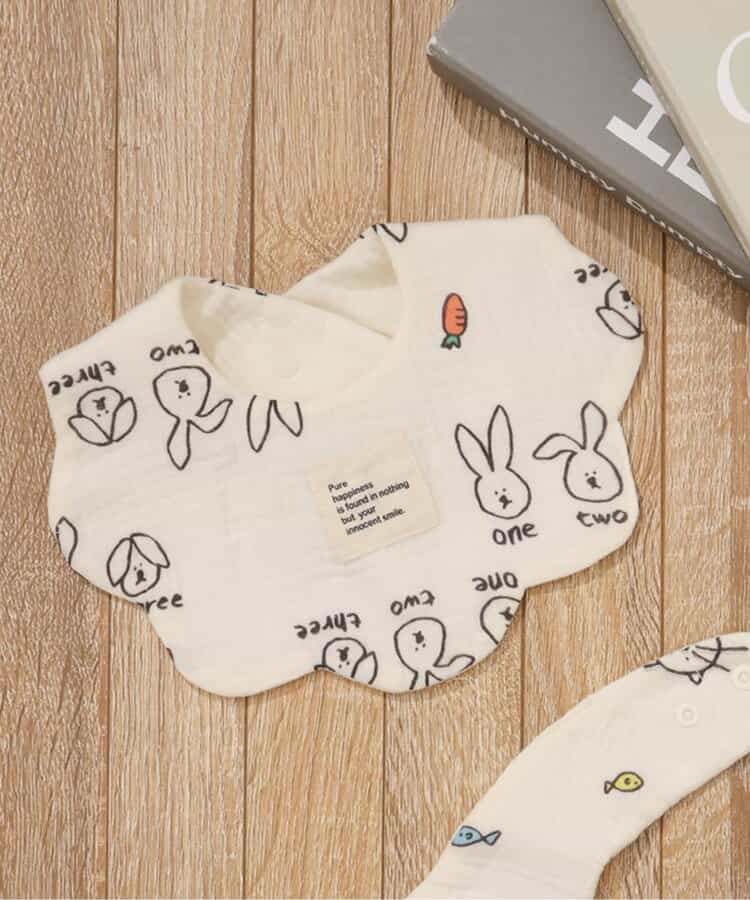 ねこ・うさぎガーゼスタイ