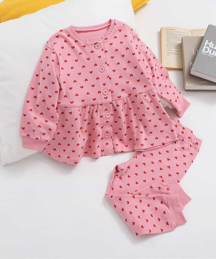 ハート前あきGIRLSパジャマ