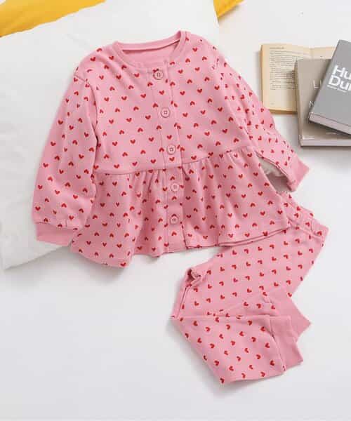 ハート前あきGIRLSパジャマ