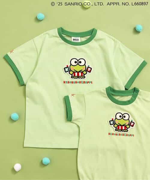 AIR SPACE × サンリオ 刺繍ロゴ メロウフリルクロップ丈Tシャツ サンリオ Sanrio クロミ Tシャツ 半袖 オーバーサイズ プリント