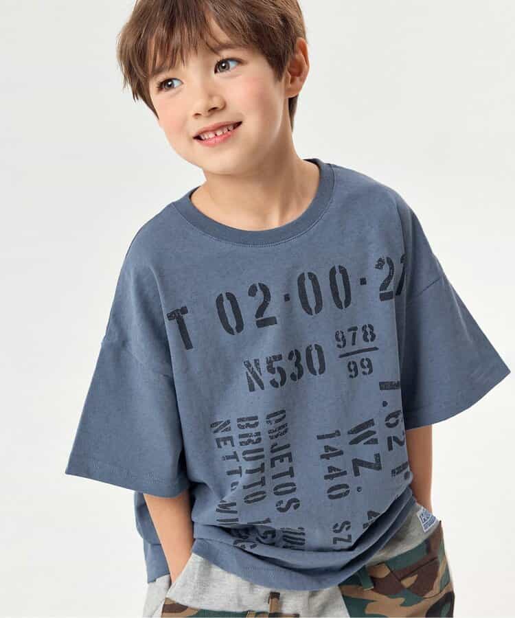 WEB限定  KUDOZ.B ステンシルプリント風Tシャツ