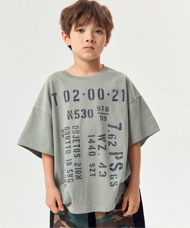 WEB限定  KUDOZ.B ステンシルプリント風Tシャツ