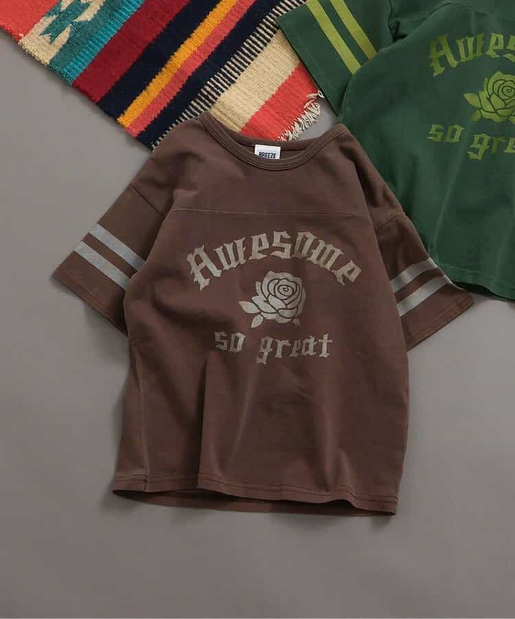 フットボール製品染め5分袖Tシャツ