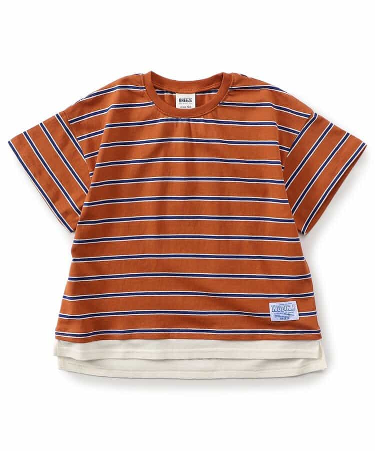 WEB限定  KUDOZ.B レイヤード先染めボーダーTシャツ