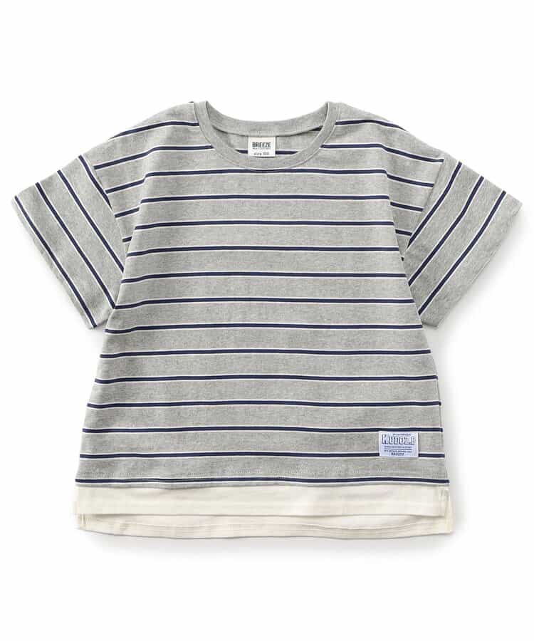 WEB限定  KUDOZ.B レイヤード先染めボーダーTシャツ