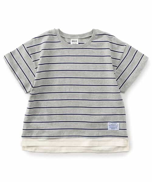 WEB限定  KUDOZ.B レイヤード先染めボーダーTシャツ