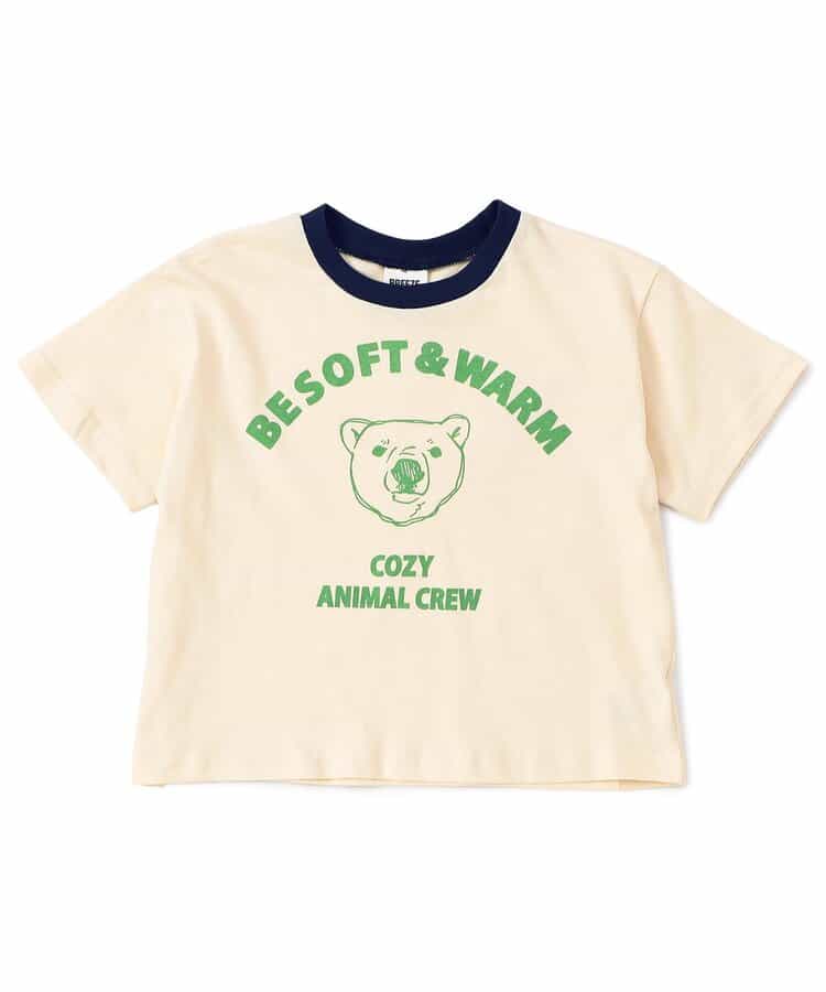 WEB限定  リンガー配色アニマルカレッジTシャツ