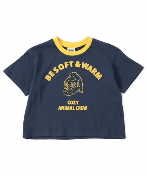 WEB限定  リンガー配色アニマルカレッジTシャツ