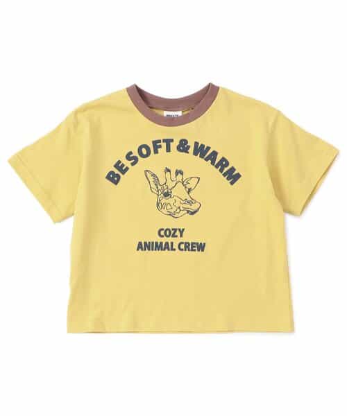 WEB限定  リンガー配色アニマルカレッジTシャツ