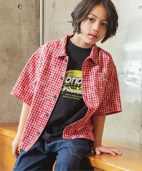 B NEWJACK ケミカルプリントチェックシャツ