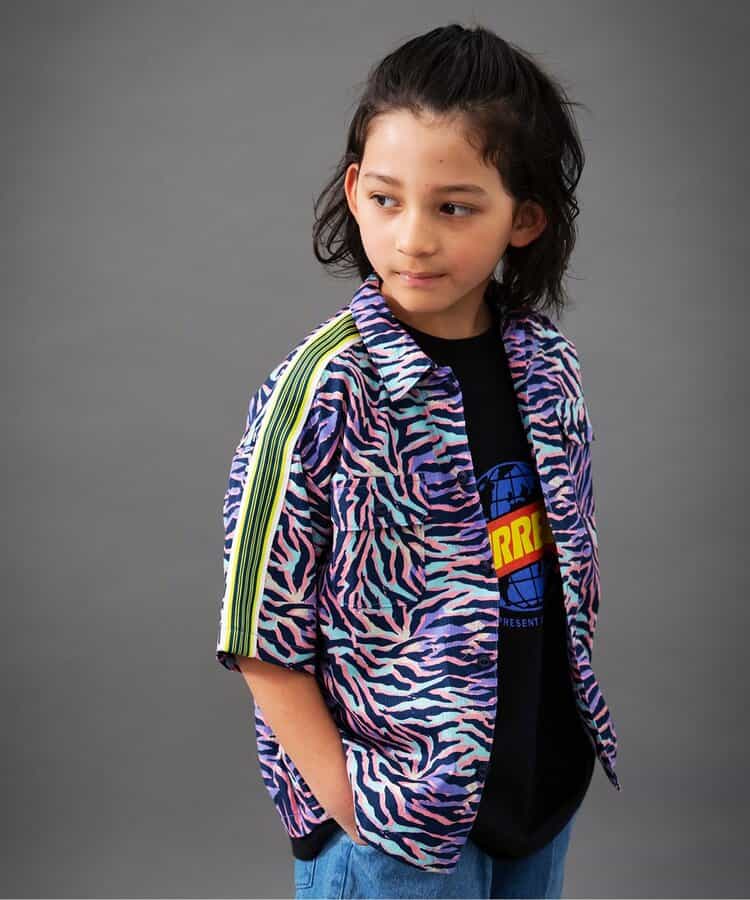 ★SALE★【B NEW JACK】サイドライン総柄シャツ