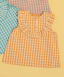 ★SALE★WEB限定 チェックフリルチュニック
