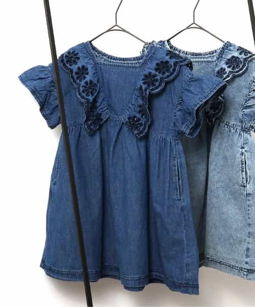 ★SALE★カットワークデニムワンピース