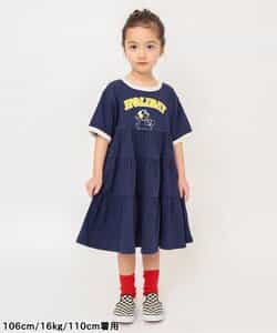 ちゃん様⭐️ネイビーとイエローのフード付き半袖ワンピース リンク】3色3柄カレッジティアードワンピース（J217065）|BREEZE