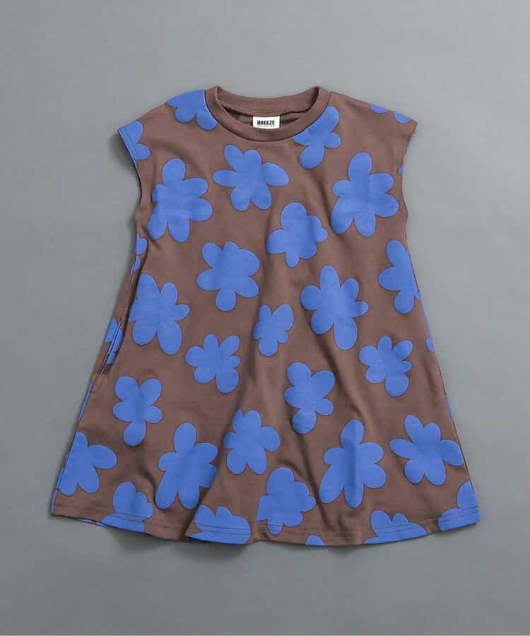 WEB限定  レトロ総柄フレアワンピース