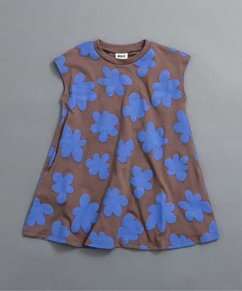 WEB限定  レトロ総柄フレアワンピース