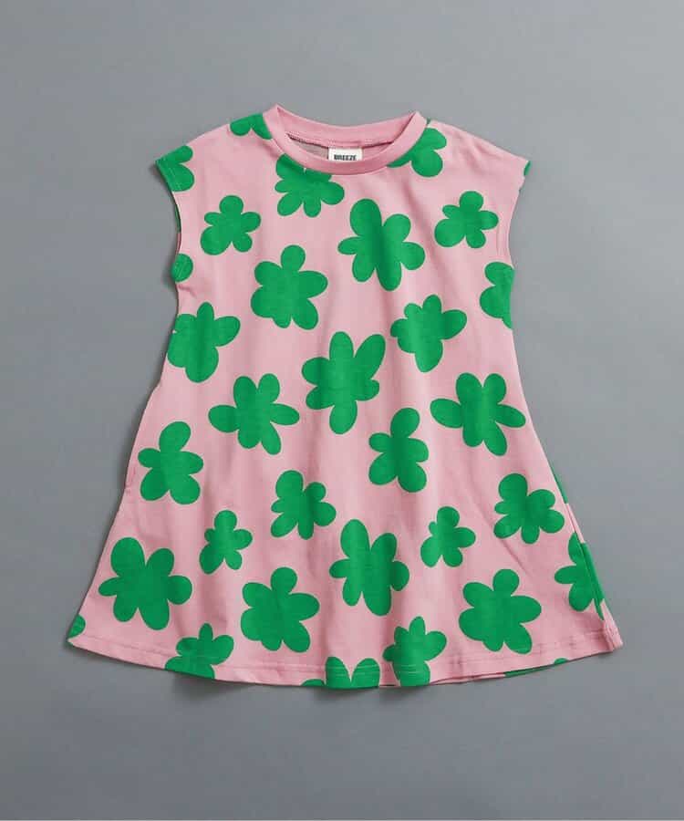 WEB限定  レトロ総柄フレアワンピース