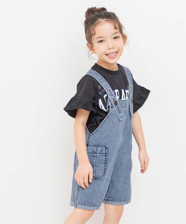 デニムサロペット  ショート丈