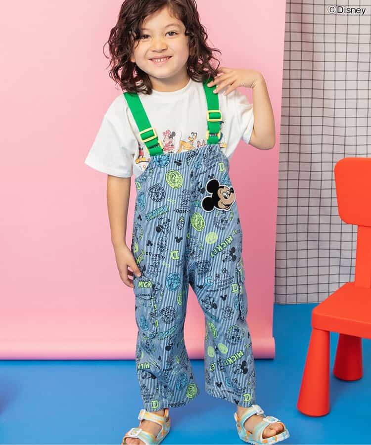 【リンク】【ディズニー】ミッキー＆フレンズ/総柄サロペット