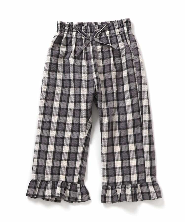★SALE★【リンク】裾フリルチェックパンツ  9分丈