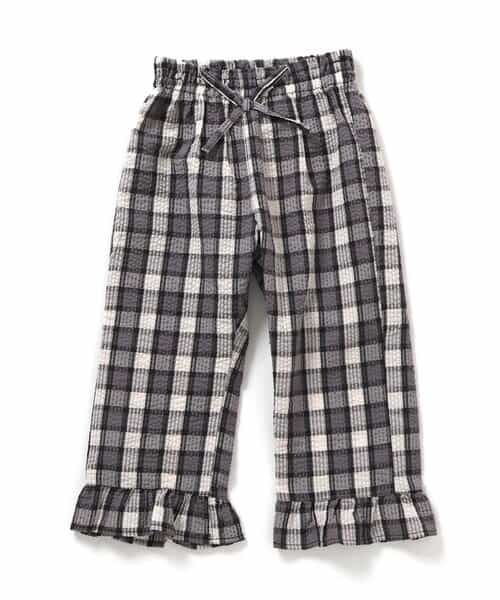★SALE★【リンク】裾フリルチェックパンツ  9分丈