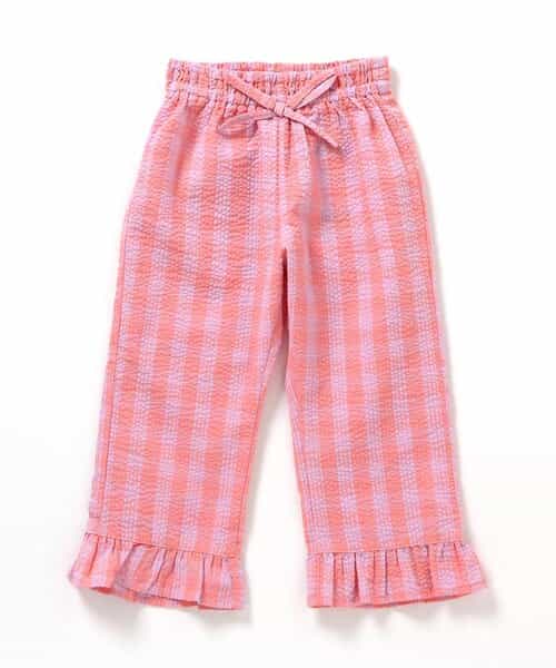 ★SALE★【リンク】裾フリルチェックパンツ  9分丈