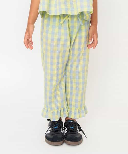 ★SALE★【リンク】裾フリルチェックパンツ  9分丈