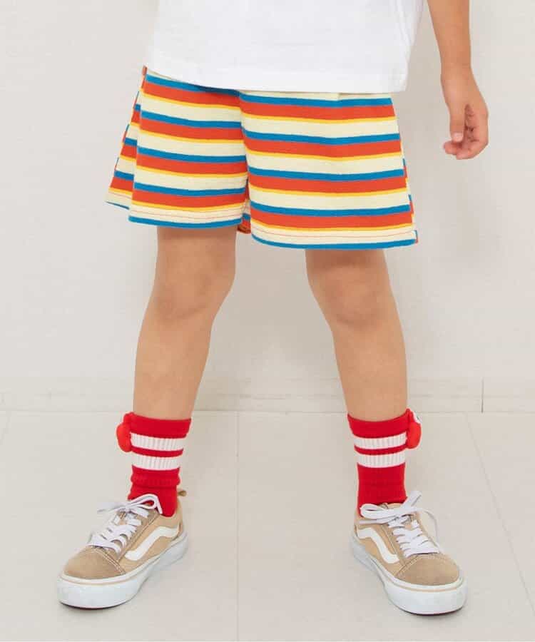 ボーダー＆ストライプハーフパンツ  4分丈