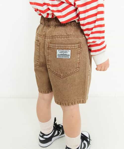 カラーデニムハーフパンツ  5分丈