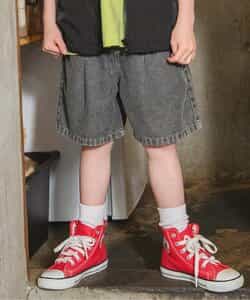 カラーデニムハーフパンツ  5分丈