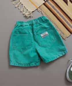 カラーデニムハーフパンツ  5分丈