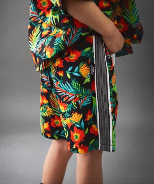 ★SALE★【B NEW JACK】サイドライン総柄パンツ  5分丈