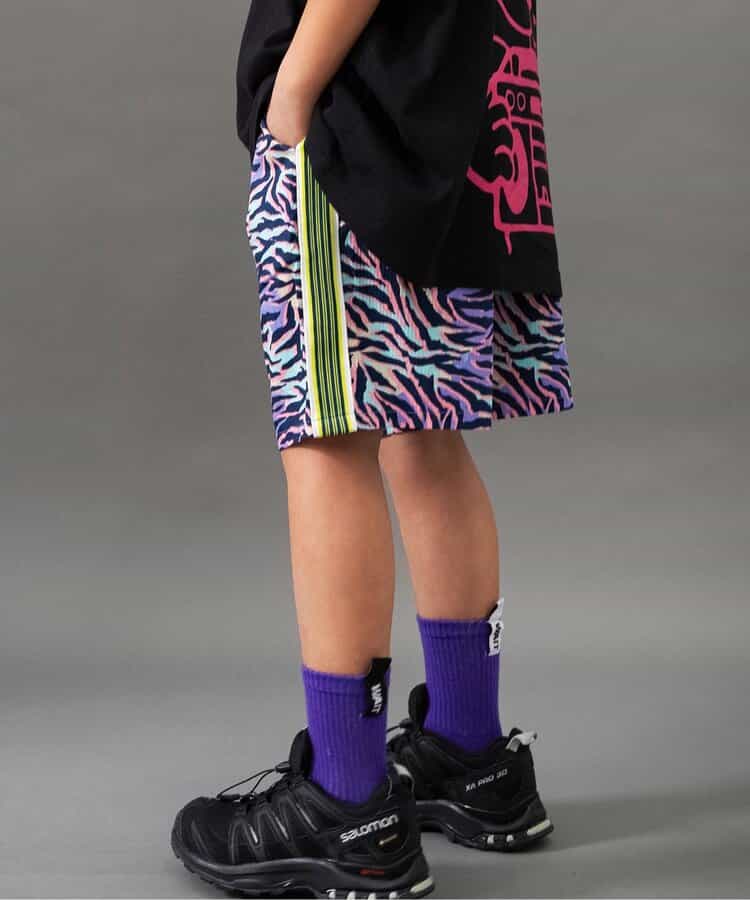 ★SALE★【B NEW JACK】サイドライン総柄パンツ  5分丈