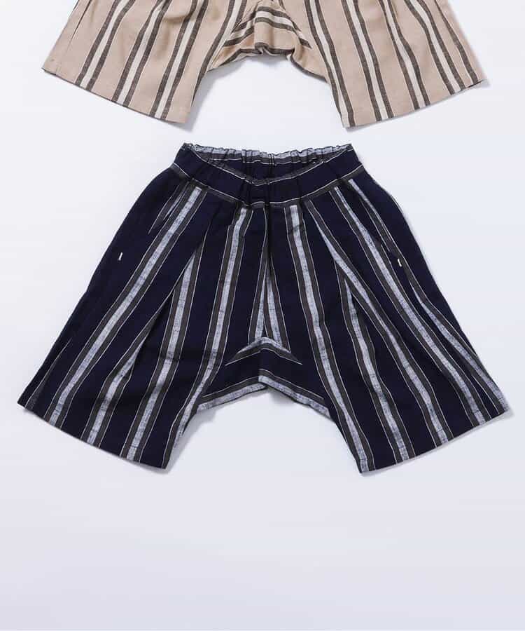 ★SALE★ストライプタックハーフパンツ  6分丈