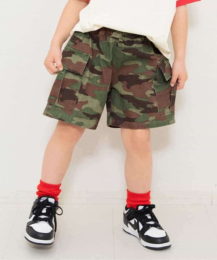 WEB限定  アニマル＆カモフラ カーゴハーフパンツ  5分丈
