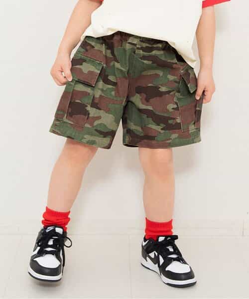 WEB限定  アニマル＆カモフラ カーゴハーフパンツ  5分丈