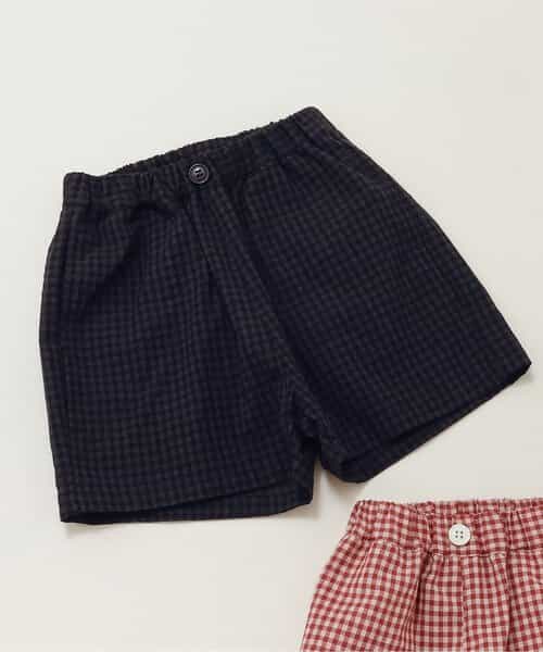【リンク】ギンガムチェックタックパンツ  5分丈