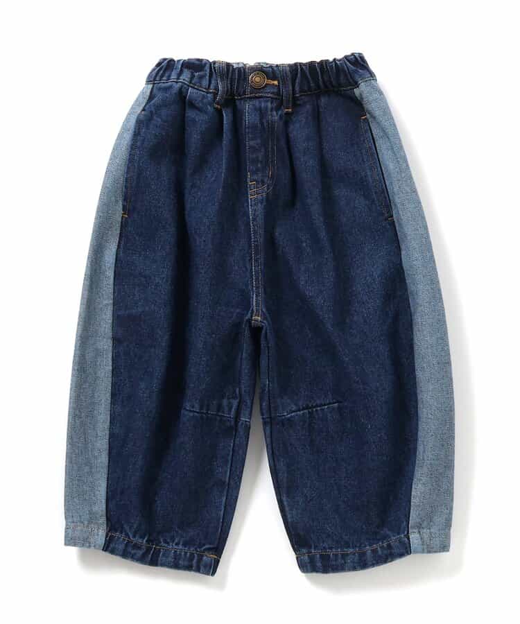 サイドラインワイドデニムパンツ  10分丈