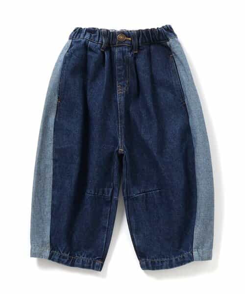 サイドラインワイドデニムパンツ  10分丈