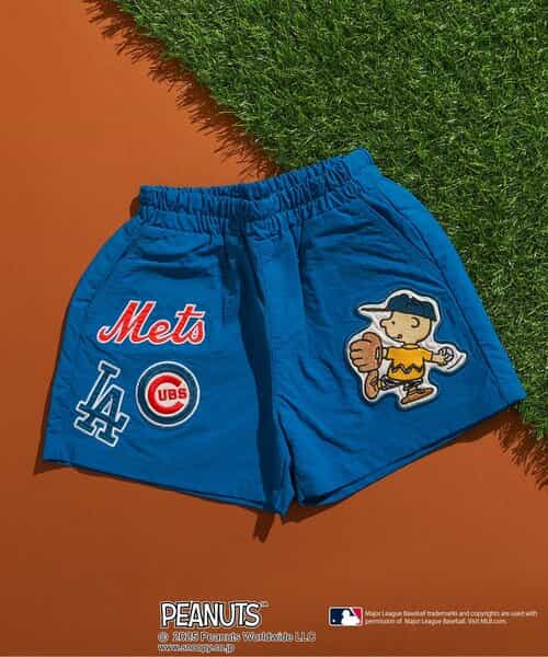 MLB×PEANUTS】ワイドハーフワッペンパンツ 4分丈（J223925